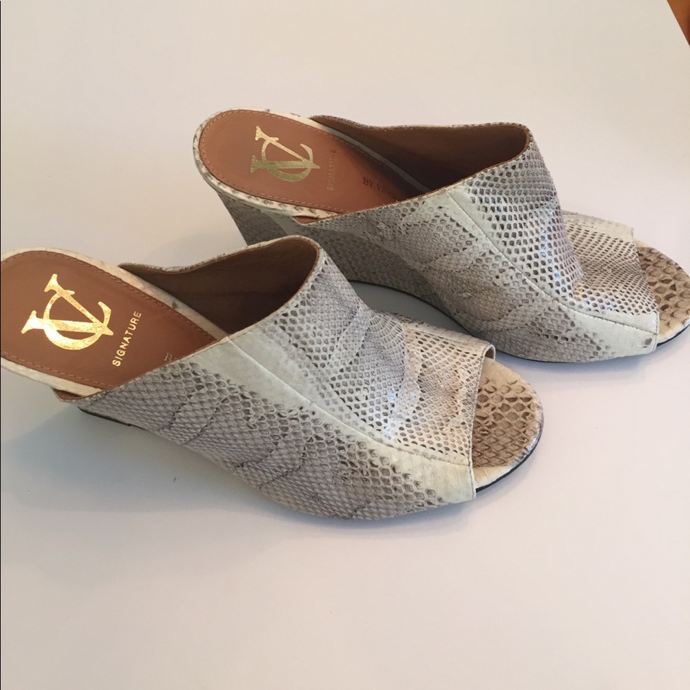 COPY - Vince Camuto wedge open toe faux snake heels 10M40